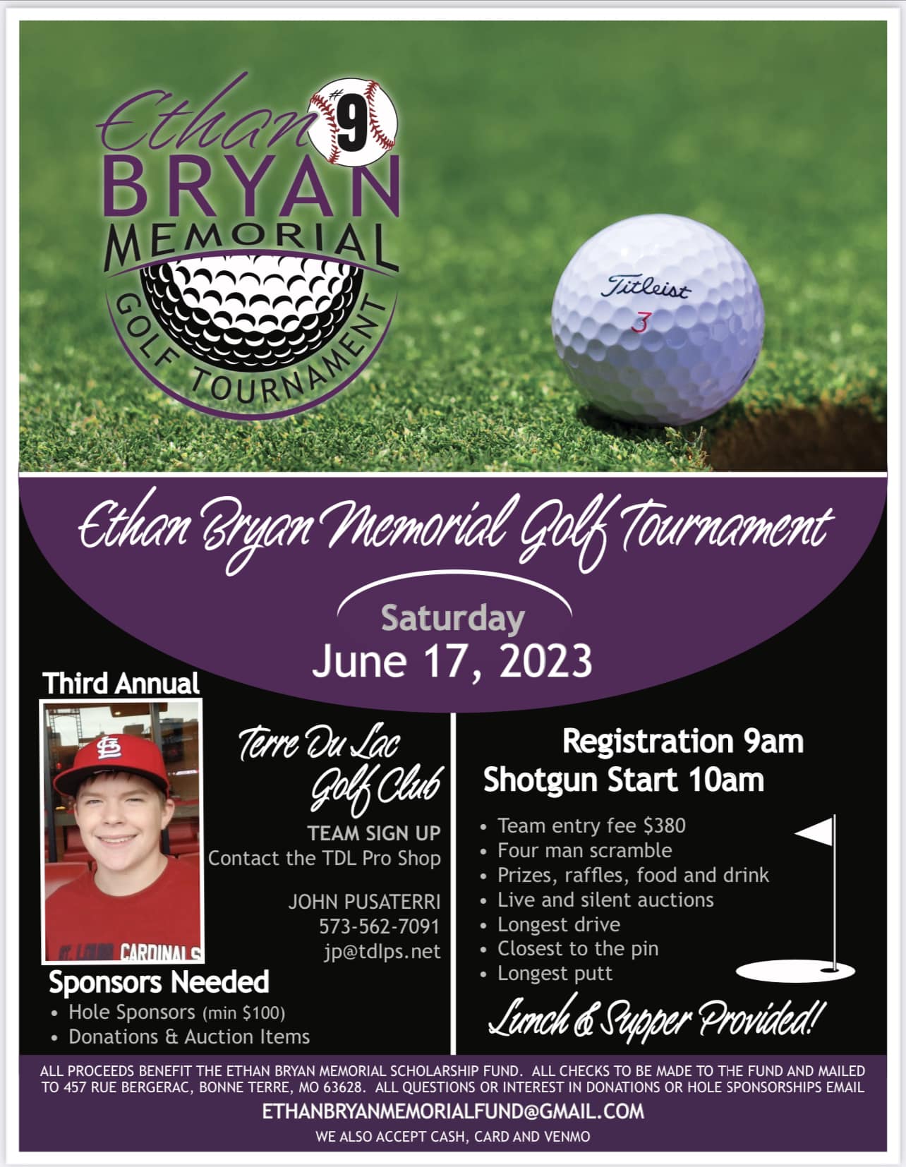 3rd Annual Ethan Bryan Memorial Golf Tournament