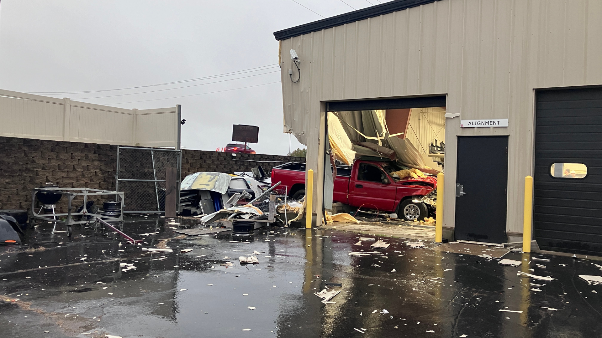 Authorities Investigate Early Morning Crash at Caliber Collision in Farmington