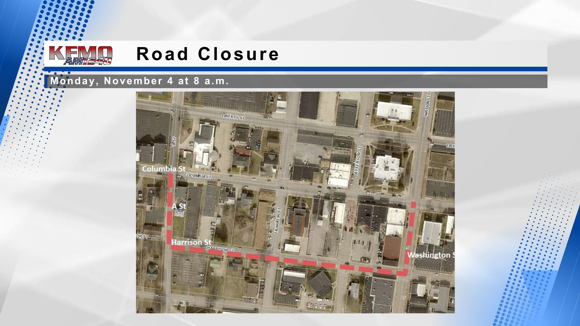 Portion of Columbia Street, in Farmington, to Close for Maintenance